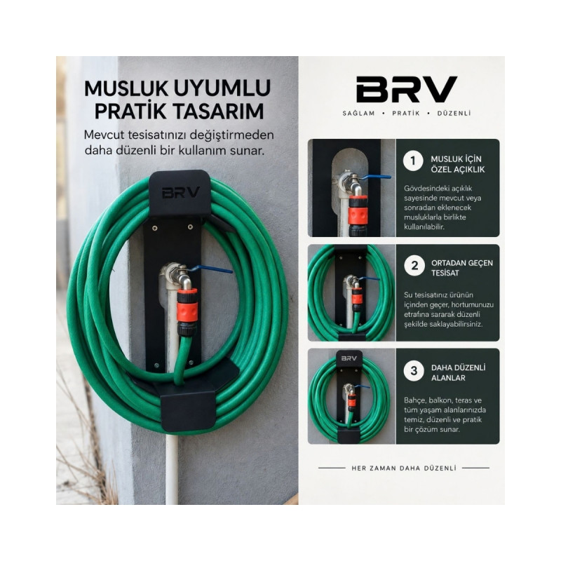 Metal Hortum Askısı 2mm Bahçe Hortum Toplama Düzenleyici Aparat