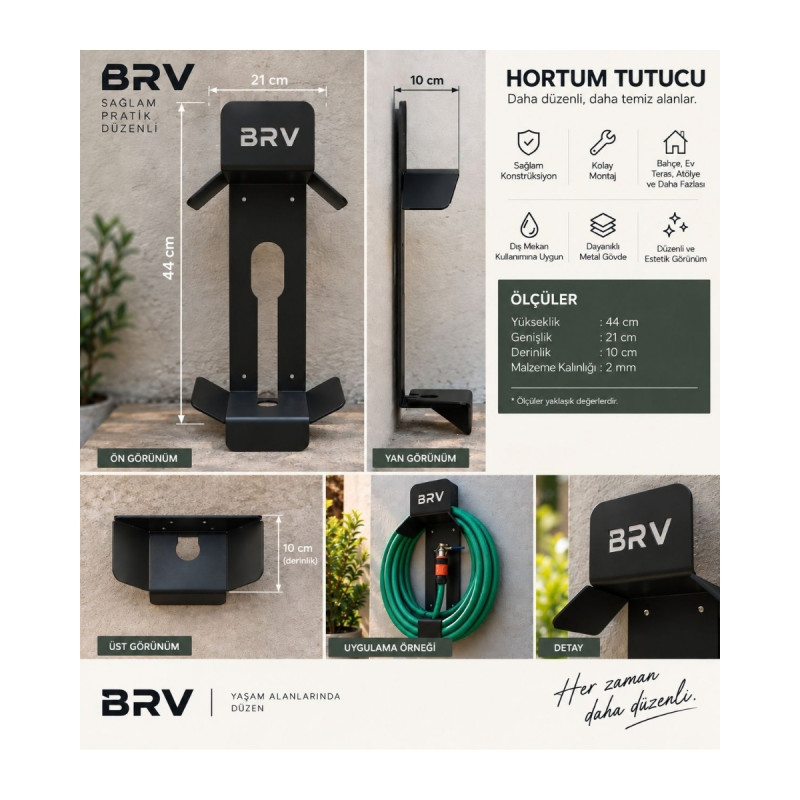 Metal Hortum Askısı 2mm Bahçe Hortum Toplama Düzenleyici Aparat