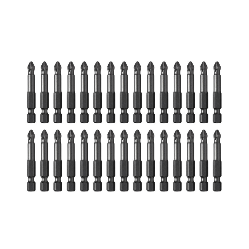 PH2 Güçlü Mıknatıslı 50 mm Yıldız Vidalama Maktap Bits Ucu Paslanmaz 30 Adet