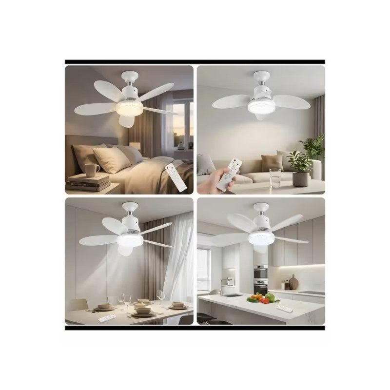30W Güçlü Aydınlatma Kumandalı Tavan Vantilatörü LED Lamba Sessiz Serinletici Fan