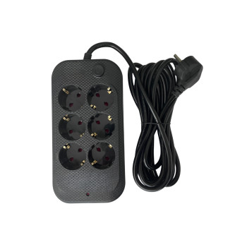 Termal Akım Korumalı Altılı Grup Priz Çoklayıcı 3 Metre Çocuk ve Isı Korumalı Bakır İletken