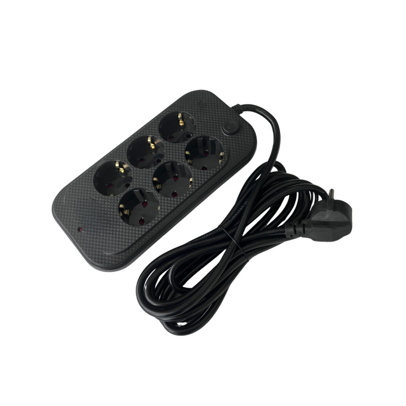 Termal Akım Korumalı Altılı Grup Priz Çoklayıcı 3 Metre Çocuk ve Isı Korumalı Bakır İletken