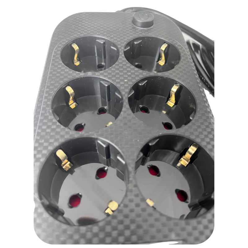 Termal Akım Korumalı Altılı Grup Priz Çoklayıcı 3 Metre Çocuk ve Isı Korumalı Bakır İletken