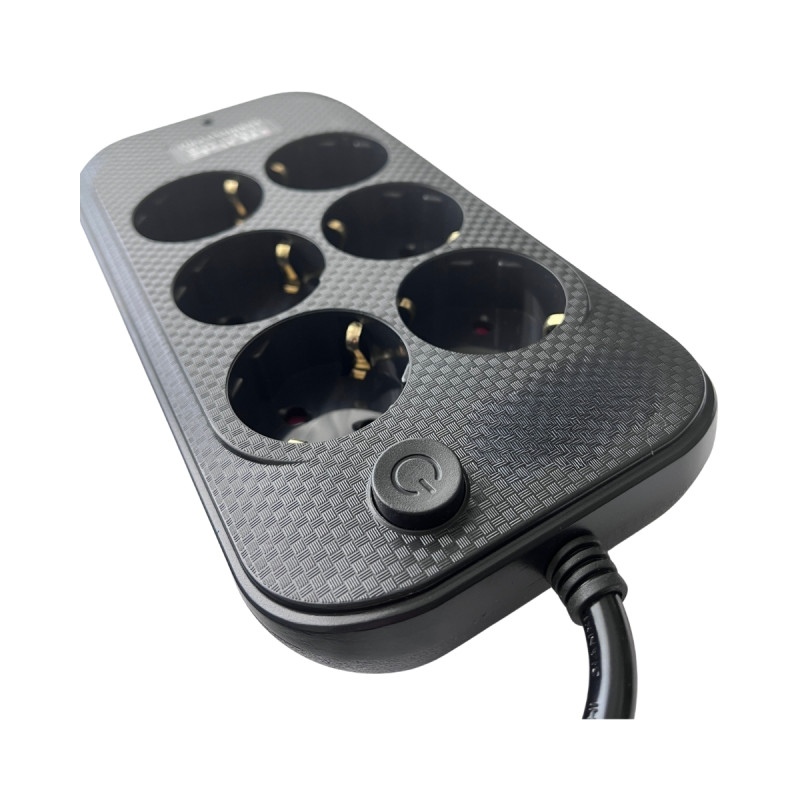 Termal Akım Korumalı Altılı Grup Priz Çoklayıcı 3 Metre Çocuk ve Isı Korumalı Bakır İletken