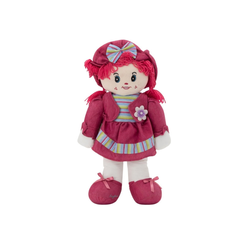 Büyük Boy Elbiseli Yumuşak Kız Oyuncak Sevimli Peluş Doğal Bez Bebek 45 cm