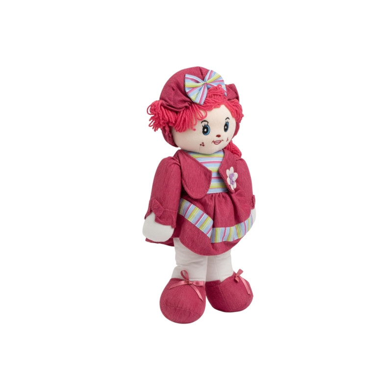 Büyük Boy Elbiseli Yumuşak Kız Oyuncak Sevimli Peluş Doğal Bez Bebek 45 cm