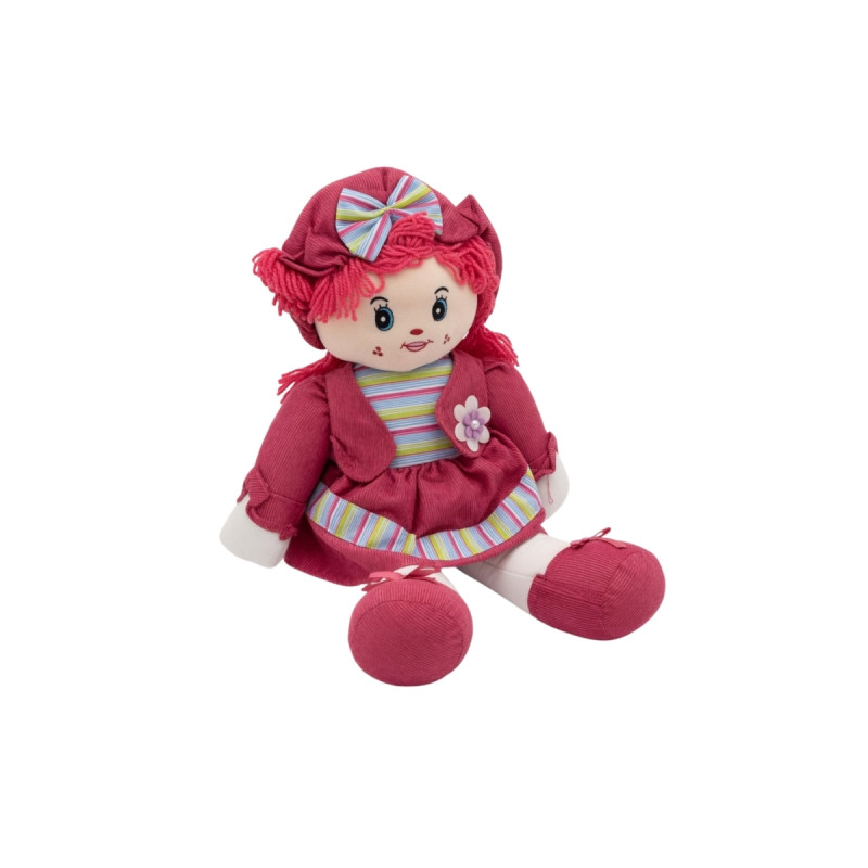 Büyük Boy Elbiseli Yumuşak Kız Oyuncak Sevimli Peluş Doğal Bez Bebek 45 cm