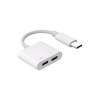 USB-C OTG Type C Çift Çıkışlı Kulaklık Hızlı Şarj Dönüştürücü Çoğaltıcı