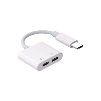 USB-C OTG Type C Çift Çıkışlı Kulaklık Hızlı Şarj Dönüştürücü Çoğaltıcı