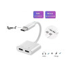 USB-C OTG Type C Çift Çıkışlı Kulaklık Hızlı Şarj Dönüştürücü Çoğaltıcı