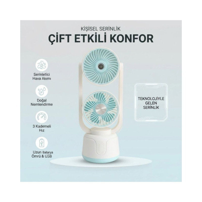 Mini Soğuk Su Buharlı Nemlendiricili Masaüstü Vantilatör Fan Soğutucu