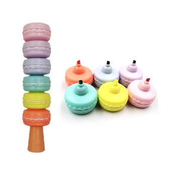 Renkli Fosforlu Kalem Makaron Şeklinde Pastel Renk Keçeli İşaretleme Kalemi Renkli Fosforlu Kalem Makaron Şeklinde Pastel Renk Keçeli İşaretleme Kalemi