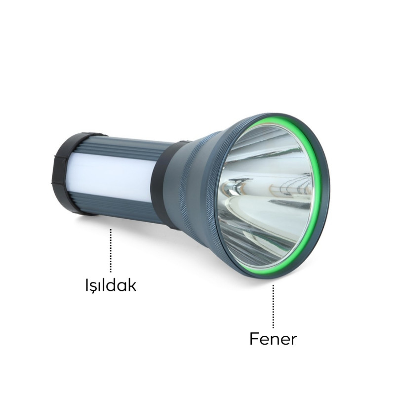200W 8800 mAH Şarjlı Profesyonel El Feneri Projektör Işıldak 1000 Metre Menzilli