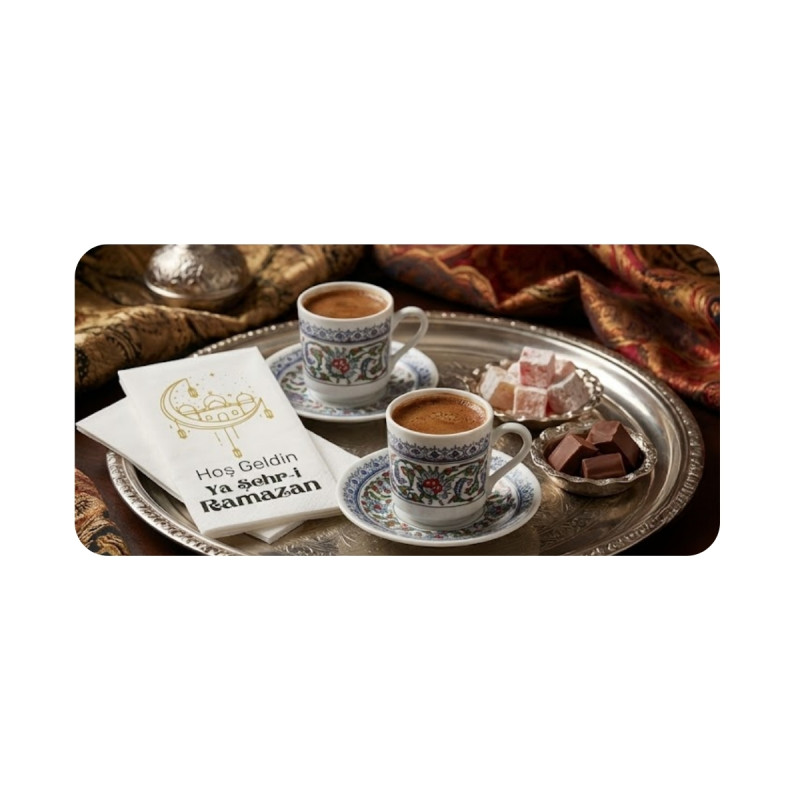 İftar Yemeği Hoş Geldin Ya Şehri Ramazan Baskılı Sofra Servis Peçete 25 Adet