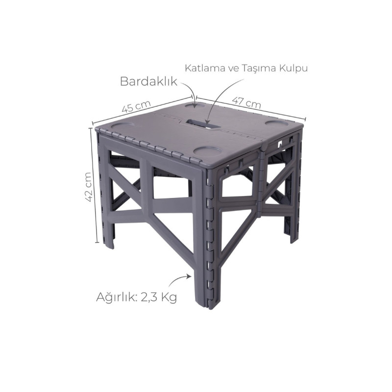 Katlanan Taşınabilir Sağlam Kamp Balık Av Piknik Oyun Yemek Masası