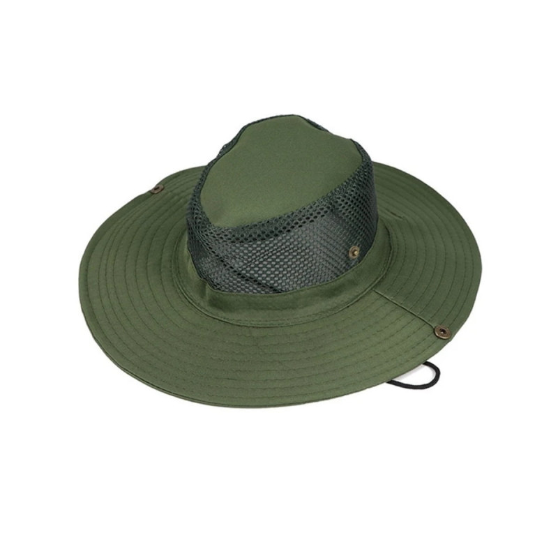 Yazlık Katlanabilir Bağlamalı Fileli Balıkçı Avcı Safari Fötr Fötür Şapka Yeşil