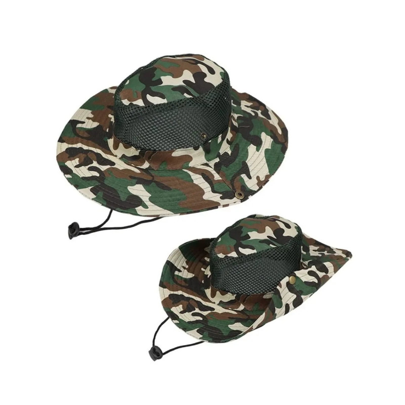 Yazlık Katlanabilir Bağlamalı Fileli Balıkçı Avcı Safari Fötr Fötür Şapka Kamuflaj