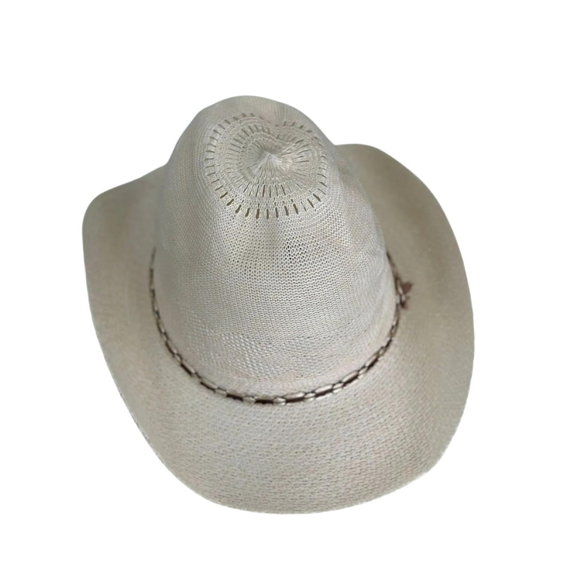 Kovboy Model Plaj Fötr Bağlamalı Güneşten Koruyan Fötür Şapka Bej