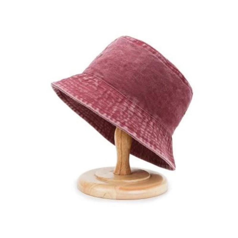 Yazlık Katlanabilir Bağlamalı Eskitme Balıkçı Avcı Safari Fötr Fötür Şapka Pembe