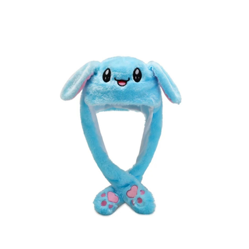 Kulakları Hareket Eden Işıklı Parti Tavşan Şapka Kulak Isıtıcı Mavi