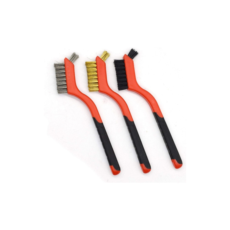 Ayakkabı Fırın Aspiratör Ocak Temizlik Fırçası 3 Adet Bakır Çelik Plastik Tel Fırça Seti