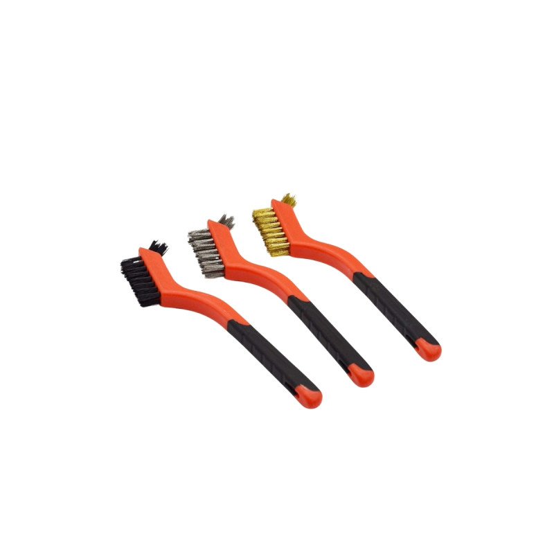 Ayakkabı Fırın Aspiratör Ocak Temizlik Fırçası 3 Adet Bakır Çelik Plastik Tel Fırça Seti
