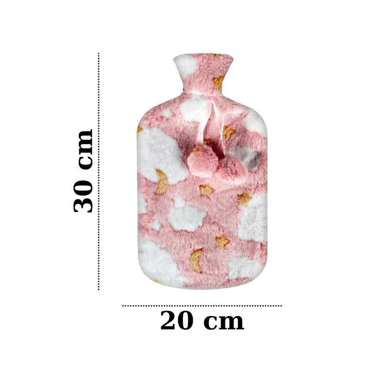 Yumuşak Peluş Kılıflı Sıcak Su Torbası 2 Litre Yıkanabilir Karın El Isıtıcı