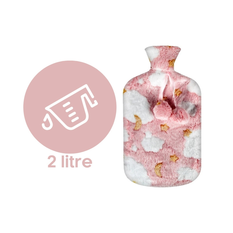 Yumuşak Peluş Kılıflı Sıcak Su Torbası 2 Litre Yıkanabilir Karın El Isıtıcı