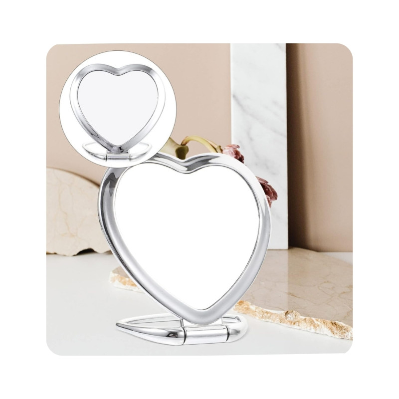 Kalp Şeklinde Kalpli Masaüstü Ofis Çalışma Masası Makyaj Aynası