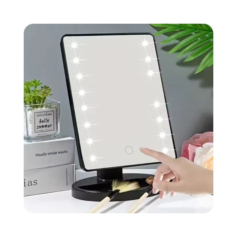 Ofis Ev Çalışma Masası Dokunmatik LED Dönebilen Masaüstü Makyaj Aynası