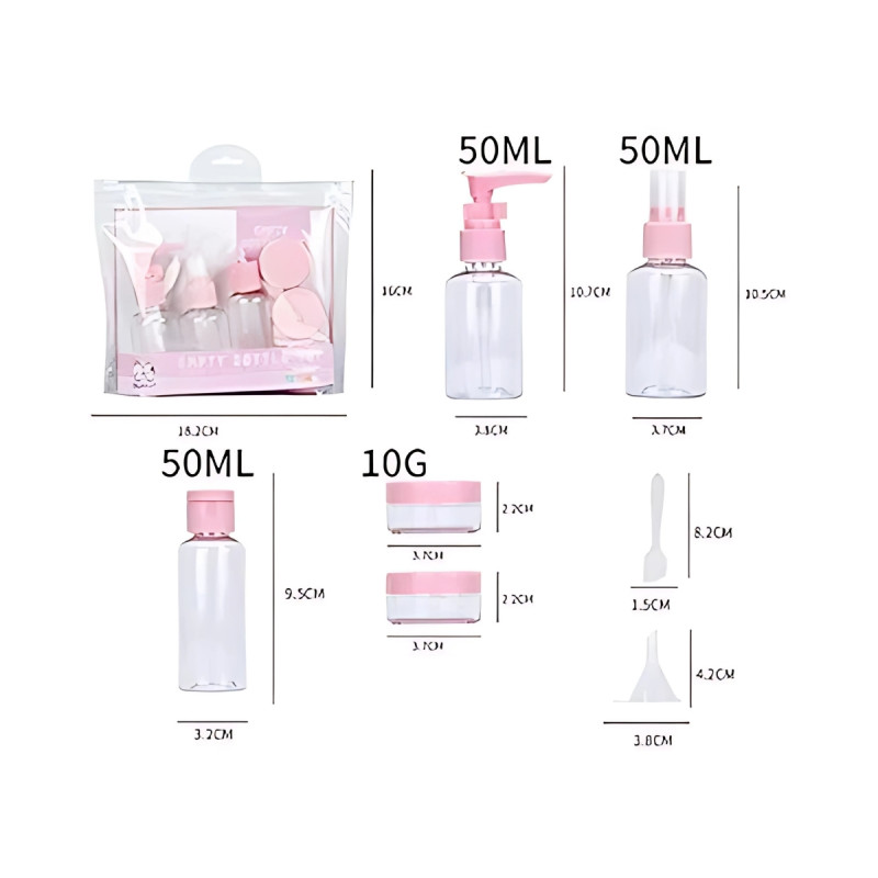 Hijyen Seyahat Seti Şampuan Krem Parfüm Sprey Taşıma Doldurma Kabı