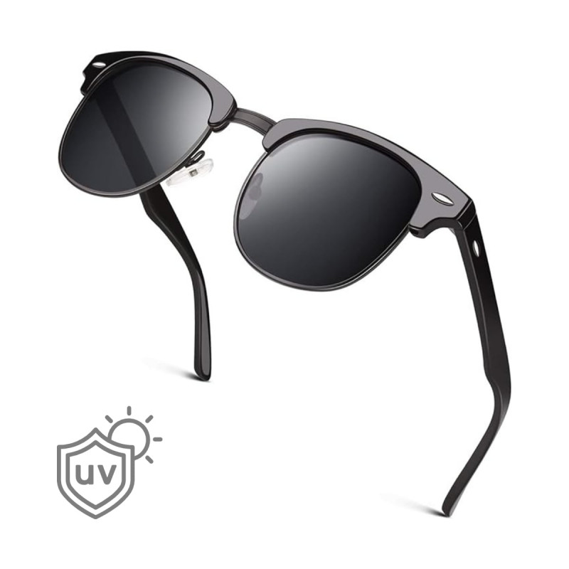 UV400 Korumalı Bisiklet Motorcu Balıkçı Outdoor Güneş Gözlüğü Parlak Siyah