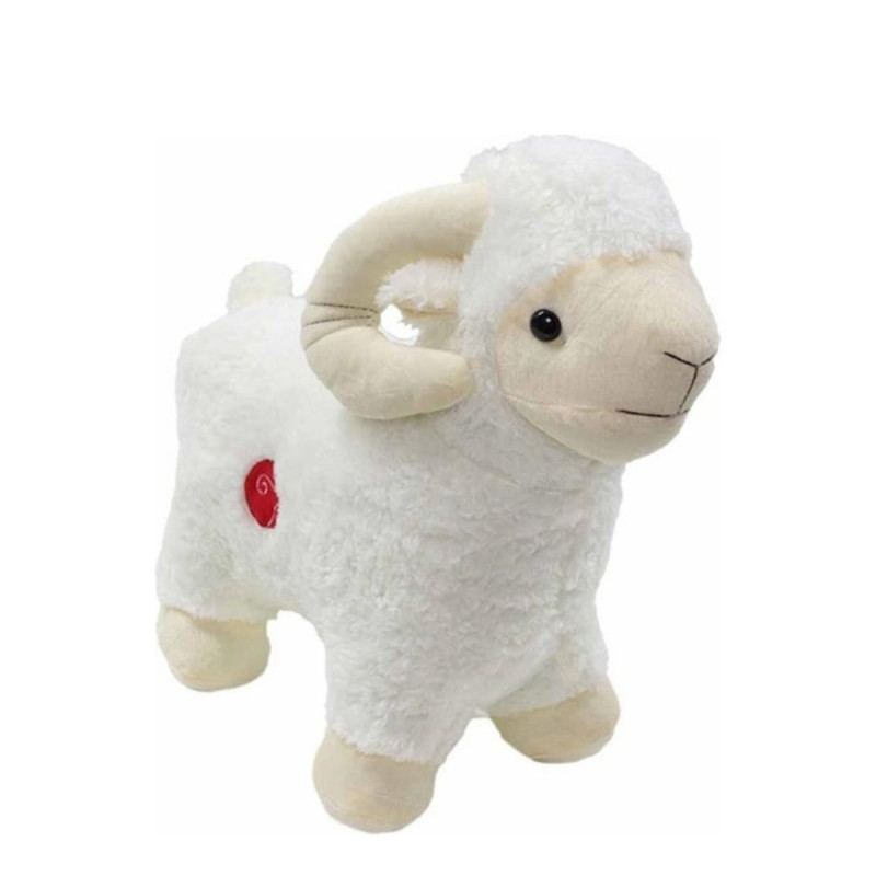 Sesli Sevimli Yumuşak Oyuncak Peluş Koç Koyun 45 cm