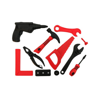 Kartelada Detaylı Büyük Oyuncak Tamir Seti Matkap Çekiç Pense