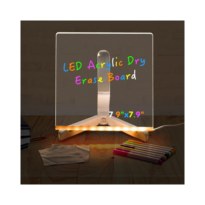 LED Yaratıcı Not Yazı Çizim Tableti Tahtası Neon Işıklı