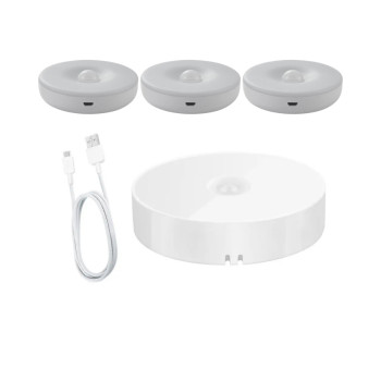 Hareket Sensörlü Usb Şarjlı LED Işık Mıknatıslı Dolap İçi Gece Lambası 3 Adet Hareket Sensörlü Usb Şarjlı LED Işık Mıknatıslı Dolap İçi Gece Lambası 3 Adet