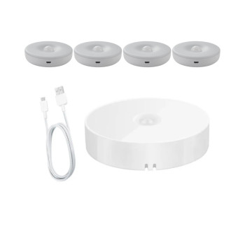 Hareket Sensörlü Usb Şarjlı LED Işık Mıknatıslı Dolap İçi Gece Lambası 4 Adet Hareket Sensörlü Usb Şarjlı LED Işık Mıknatıslı Dolap İçi Gece Lambası 4 Adet