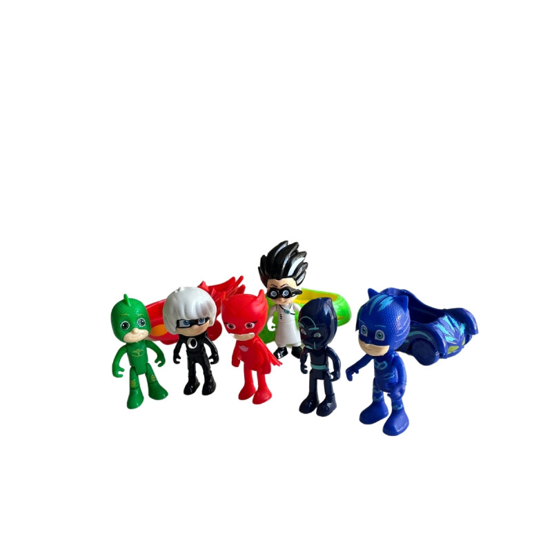 Arabalı PJ Mask Pijamaskeliler Figürleri Oyuncak Seti 3 Araba 6 Karakter