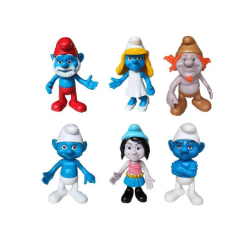 The Smurfs Şirinler Figürleri Oyuncak Seti 6 Karakter Şirin Baba Şirine