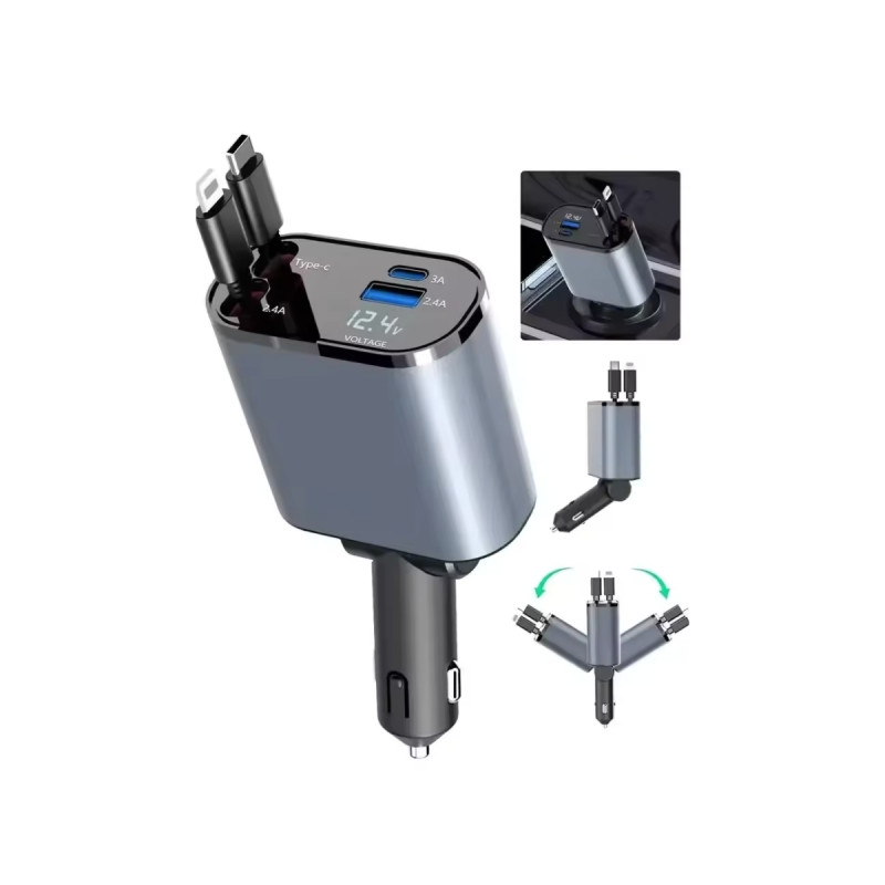 95W Araç Oto Hızlı Şarj Aleti Lightning Type-C 4 in 1 Quick Charge