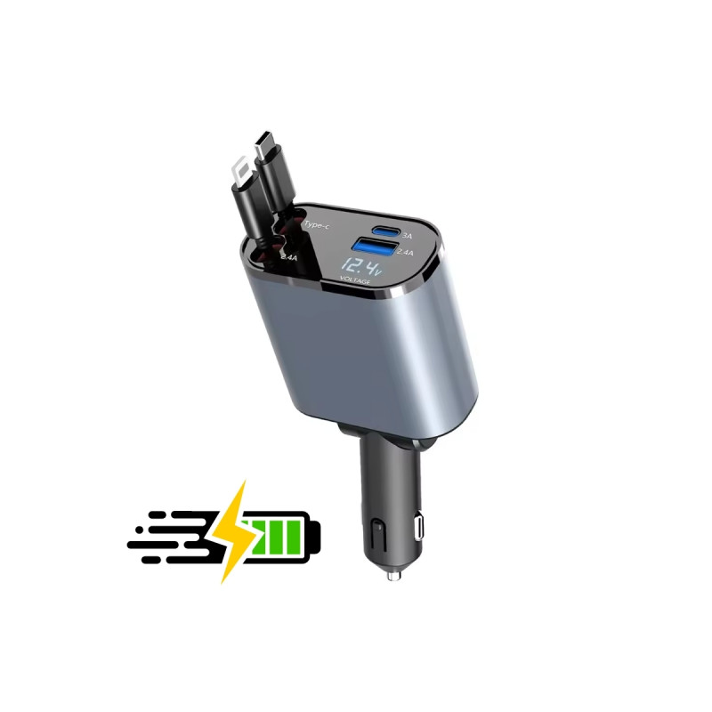 95W Araç Oto Hızlı Şarj Aleti Lightning Type-C 4 in 1 Quick Charge