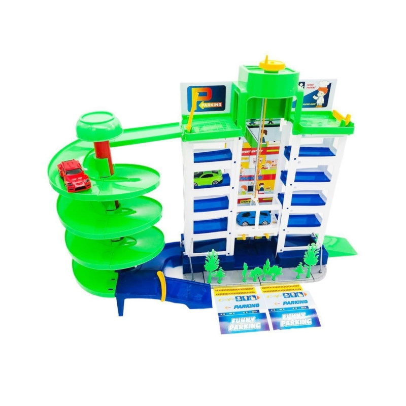 Oyuncak Asansörlü Araba Garaj Seti 3 Araba 5 Kat Büyük Boy