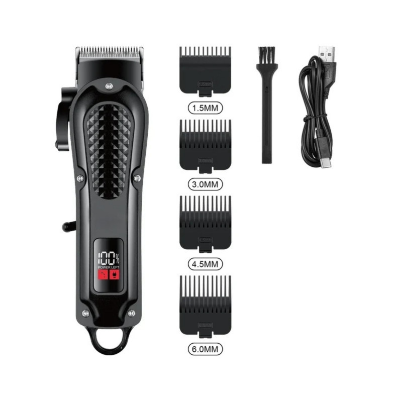 Profesyonel Ayarlı Dijital Berber Şarjlı Kablosuz Saç Sakal Kesme Makinesi