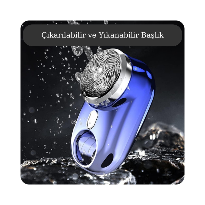 Sıfır Sakal ve Yanak için Islak ve Kuru Kullanım İnce Tel İçin Yıkanabilir Mini Tıraş Makinesi
