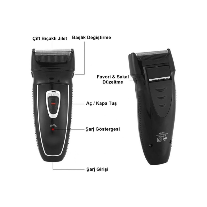 Sıfır Sakal ve Yanak İnce Tel Temizlenebilir Şarjlı Kablosuz Tıraş Makinesi