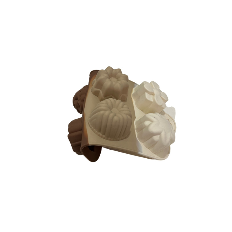 Altılı Karma Şekilli Silikon Fırın Kek Kurabiye Kalıbı