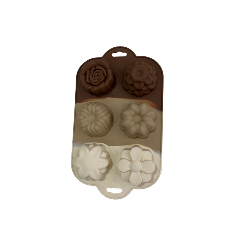 Altılı Karma Şekilli Silikon Fırın Kek Kurabiye Kalıbı