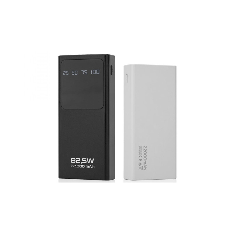 22000 mAh 82,5 W LED Göstergeli Fenerli Powerbank Güç Kaynağı Hızlı Şarj