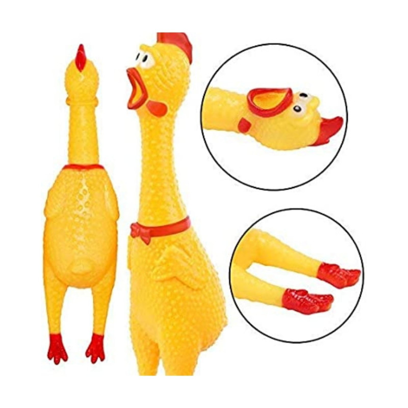 Büyük Boy 40 cm Çığlık Atan Horoz Tavuk Evcil Kedi Köpek Oyuncağı