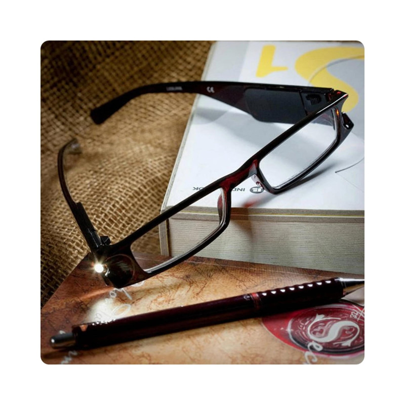 Camsız Çift LED Gece Kitap Okuma Çalışma Gözlüğü